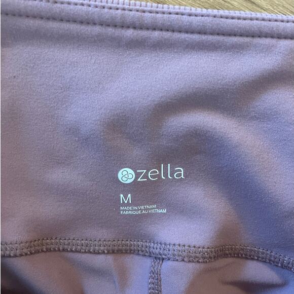 Zella Womens High Waist Leggings Size M Mauve Ribbed Knit High Support NWT - Picture 3 of 8